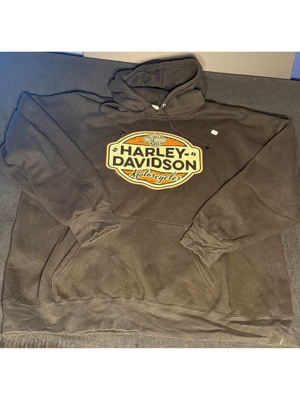 Harley-Davidson 3XL Black Hoodie with Front and Back Logo Prints